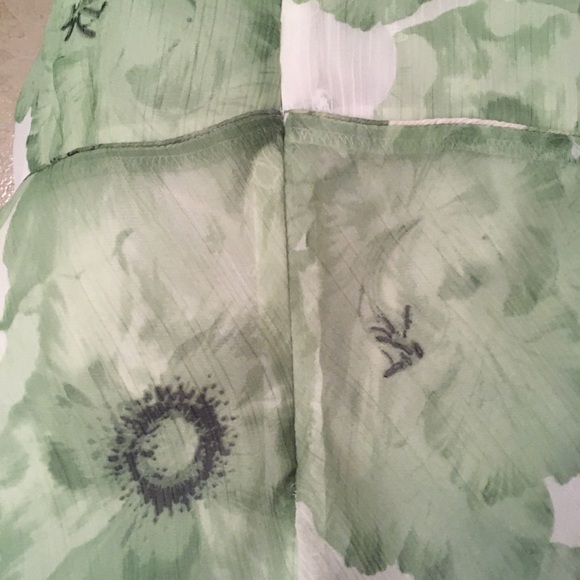 Dreamy Cream and Green Flower Print Dress - Picture 6 of 7
